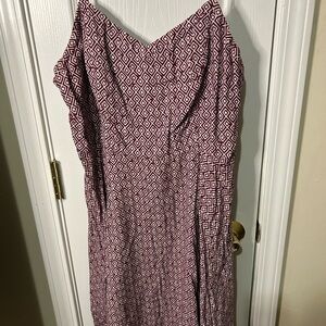 Old Navy Pink and White Sundress Sleeveless Spaghetti Strap